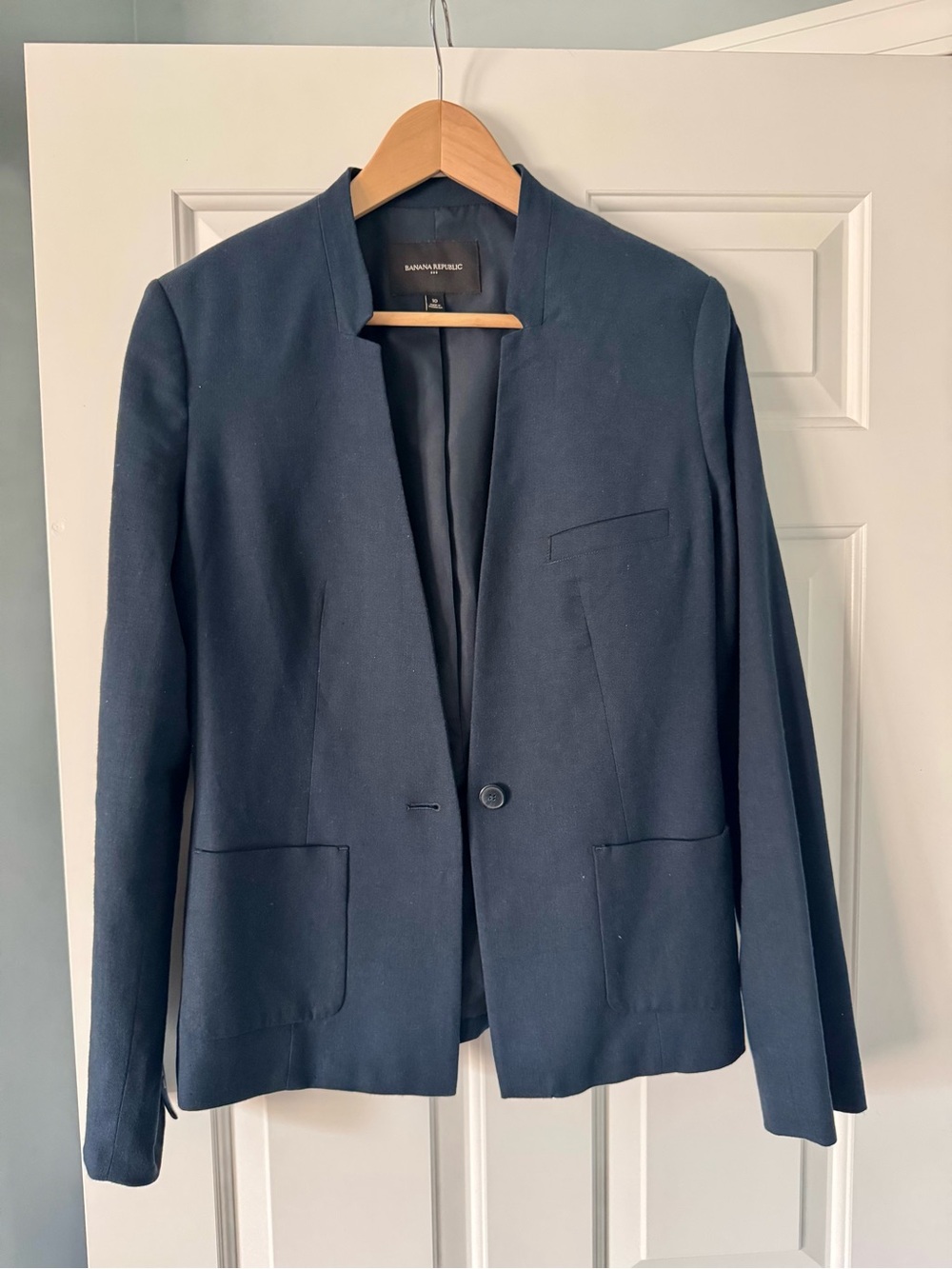 Banana Republic Navy Open Collar Blazer